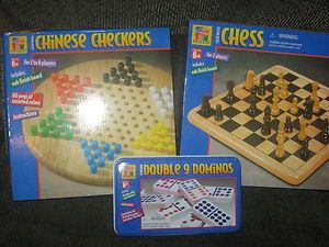   Game set   Chess, Chinese Checkers, and Dominoes   Family game night
