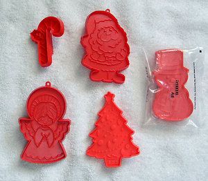 Vintage Hallmark Cookie Cutters Christmas Tree Candy Cane Santa 