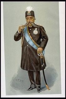 Portrait of the Shah of Persia Muzaffer Ed Din by Leslie Ward , 1903