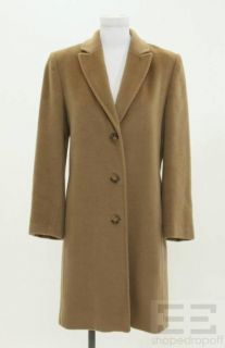 cinzia rocca tan wool button front coat size us 4