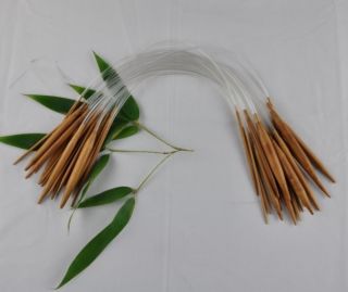 18 Pairs 16 Circular Bamboo Knitting Needles Set 40cm