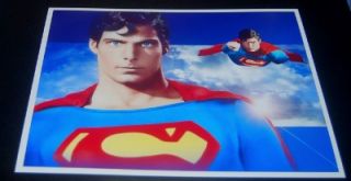 RARE CHRISTOPHER REEVE SIGNED CARD AND GREAT SUPERMAN PRINT