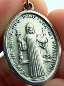 Needzo PLC Exorcism Protect Silver P Cloth Relic Medal of Saint St