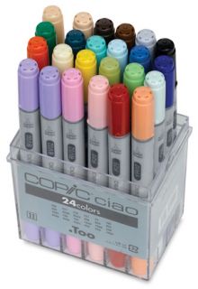 New Copic Ciao 24pc Basic Set Colored Art Markers Manga Sketching
