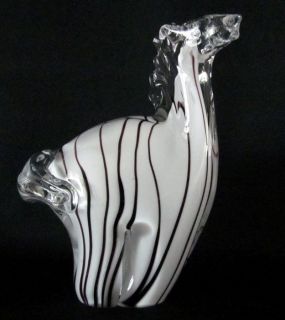 Fifth Avenue Crystal Art Glass Zebra Figurine w Original Box Wildlife