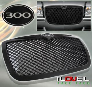 04 08 Chrysler 300 300C Black Front Grill w 300 Emblem