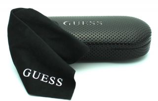 GUESS New BLACK Designer HARD CLAM CASE w/ CLEANING CLOTH Authentic