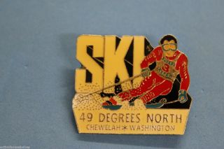 SKI 49 DEGREES NORTH CHEWELAH WASHINGTON LABEL PIN SKIING BADGE