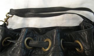 Christian Dior Black Quilted Leather Extra Large Shoulder Handbag