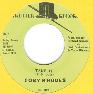 TOBY RHODES RARE 45 SOUL FUNK MODERN NM LOUIE ON THE LINE HTF