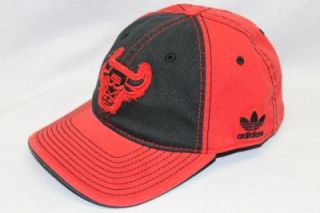 chicago bulls adidas flex hat cap slouch black red