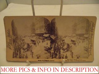  Underwood Cards Stereoscope Viewer 1880/90s 5 Chicago Street Scenes