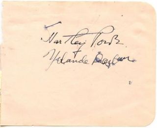 CLAIRE LUCE & HARTLEY POWER VINTAGE 1940s SIGNED BRITISH ALBUM PAGE