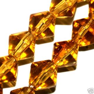 Faceted Glass Bicone Beads Amber Color 6mm Strands