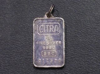 Nice Citra 5 Gram 999 Fine Silver RARE Bar Pendant Ingot Serial 011526