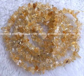 ci17 Baroque Shape Citrine Chips String 35 