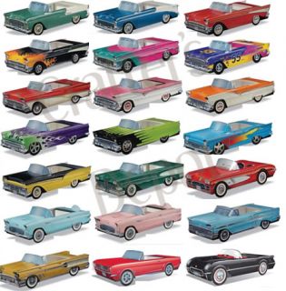 10 Pack Cardboard Classic Cars Boxes 1950s Party Retro 50s