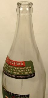 CHIPPEWA FALLS WI SPARKLING WATER BOTTLE CIRCA 1940S INDIAN