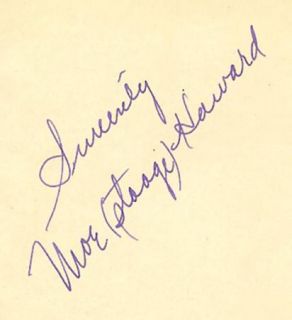 Three Stooges Moe Howard Vintage 1930s Original Signed Album Page
