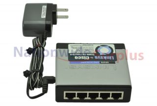 Linksys / Cisco SD205 5 port 10/100 Switch ver 2.0 w/ AC adapter