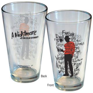  Street Movie Freddy Scribbles Two Sided Clear Pint Glass New