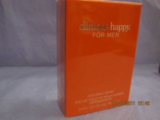 CLINIQUE HAPPY FOR MEN 3 4 FL oz 100 ML Cologne Spray Sealed Box