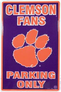 Clemson Tigers Metal Parking Sign New