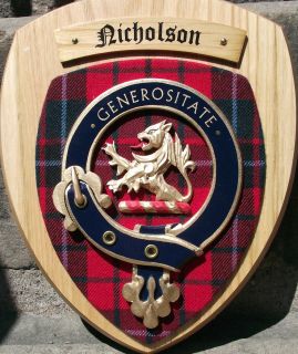 Scottish Gifts Nicholson Family Clan Crest Wall Plaque