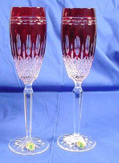 waterford red champagne flutes clarendon nib this is a pretty pair