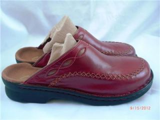 Leather Burgundy Red Clogs Mules Size 10 M Excellent L K $75