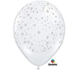 12 diamond clear scattered stars 11 latex balloon