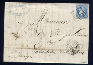 France RARE 1871 Clermont Ferrand Cover with Yvert 46B