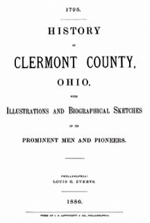 1880 Genealogy History of Clermont County Ohio Oh