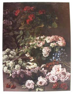 Claude Monet Signed Lithograph Spring Flowers 1864