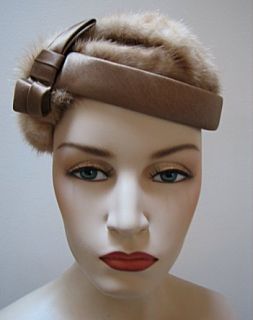 Ladies Vintage Hat Blond Mink Repro Claude Saint Cyr Paris 599