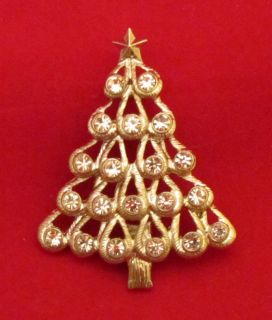  Monet Christmas Tree Pin Brooch Birthday Teacher Love Holiday