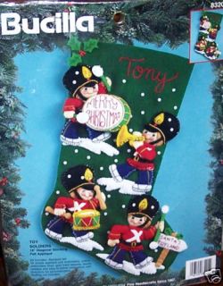 Bucilla Toy Soldiers Felt Christmas Stocking Kit Drum Music RARE