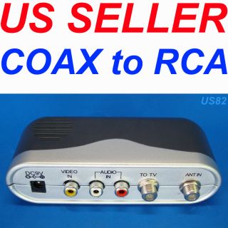 RCA TO COAX CABLE ADAPTER TV RF MODULATOR AV CONVERTER RGB COMPONENT