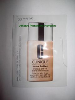 Clinique Even Better Makeup Foundation Sachets Shade 03 Ivory SPF15