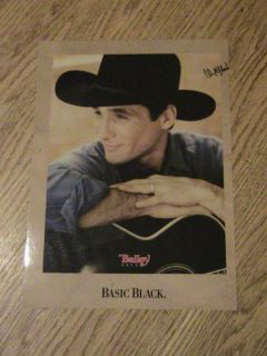1993 Clint Black Advertisement Bailey Hats Guitar Ad Man Country Music