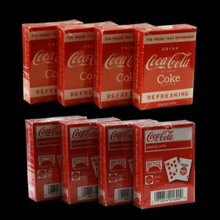 this listing is for 4 decks of bicycle mini coca cola playing