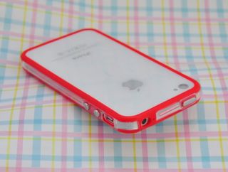  Clear Bumper Frame TPU Silicone Case for iPhone 4S CDMA 4 4G w Side