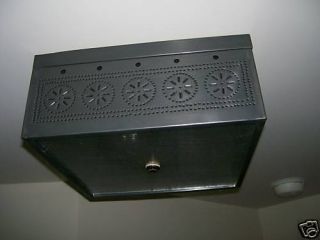 Primitive Country Punched Tin Square Ceiling Light
