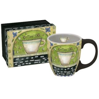 Lang Coffee Talk 12 oz Ceramic Coffee Cup Mug New
