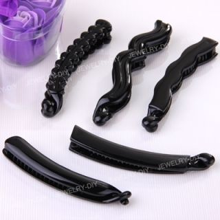  Plastic Black Banana Ponytail Hair Clips Comb Clamps 3 7 4 3