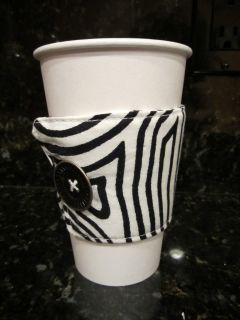 Coffee Cuff Sleeve Zebra Stripe Psychobilly Rockabilly