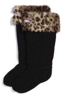 Hunter Leopard Cuff Welly Sock