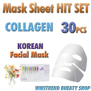 Collagen 30 Sheets Korean Face Essence Facial Mask Sheets Pack Skin