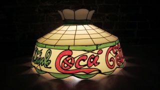   Coca Cola Plastic Chandelier Pool Table Ceiling Light Working Used