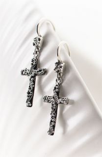 Lois Hill Granulated Cross Earrings